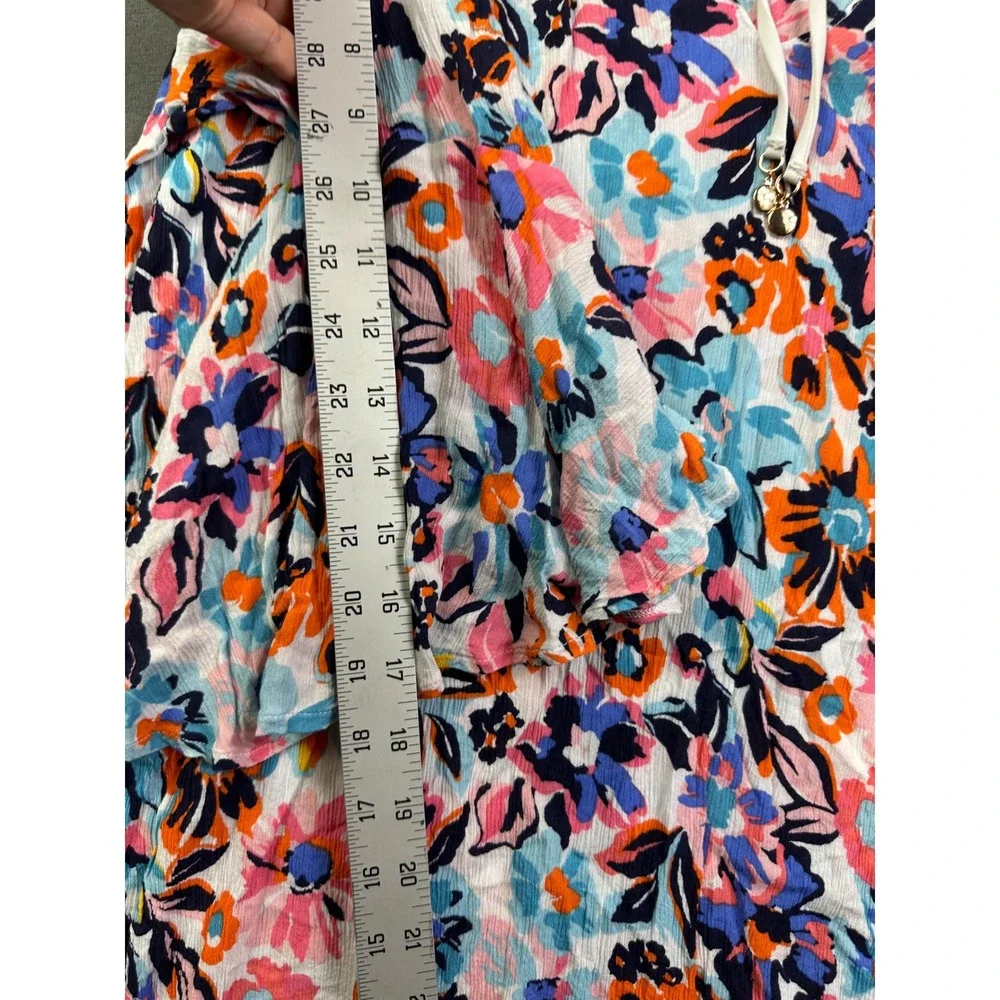 Anne Cole Floral Swim Cover Up XL/XXL Multicolor Ruffle Bell Sleeve ACSC509